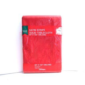 Holiday Wishes Red Fabric Tablecloth Soil Release 60 X 102 Oblong NIP